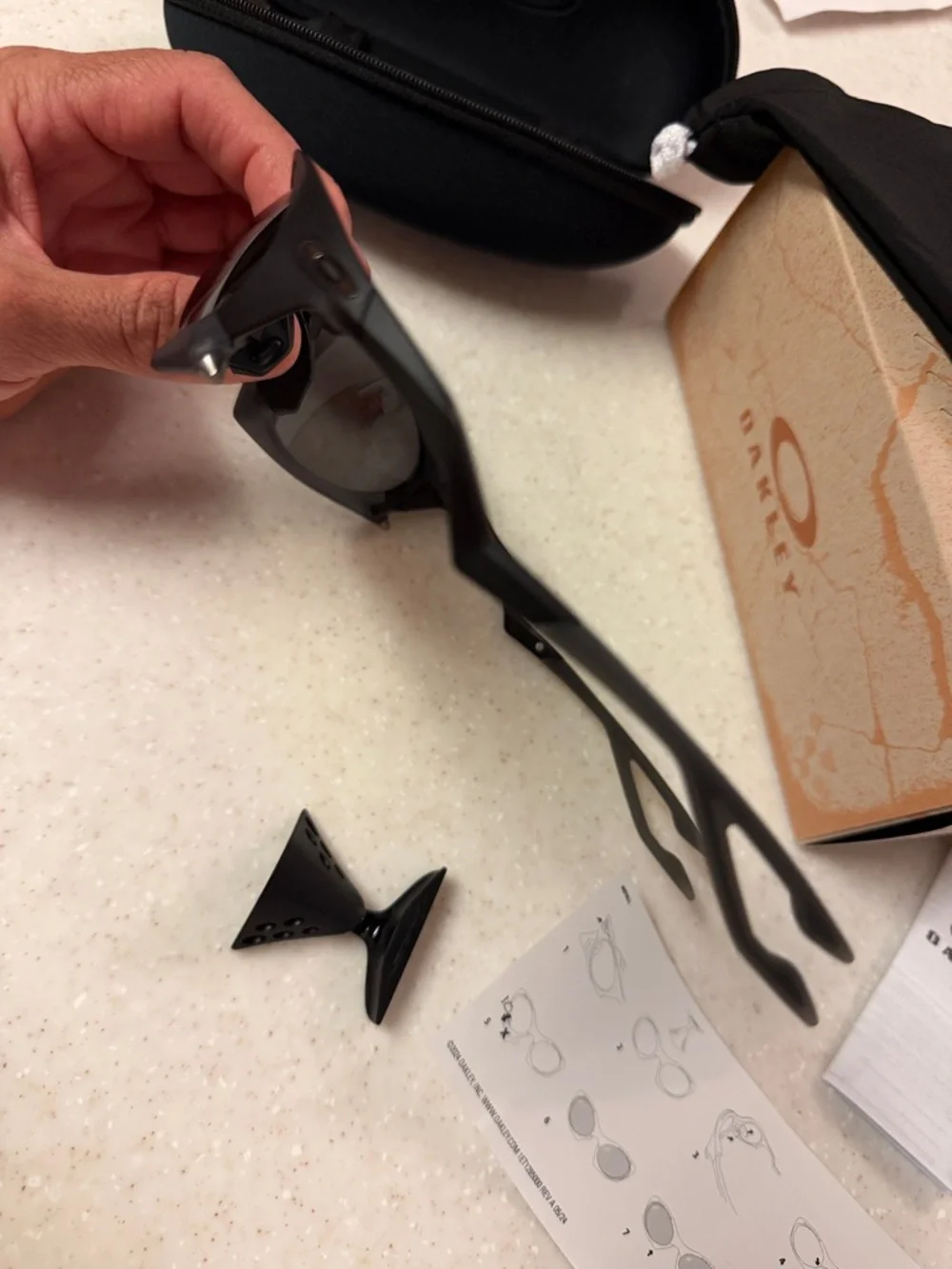 Oakley Black Sunglass Frame with Case and Accessories